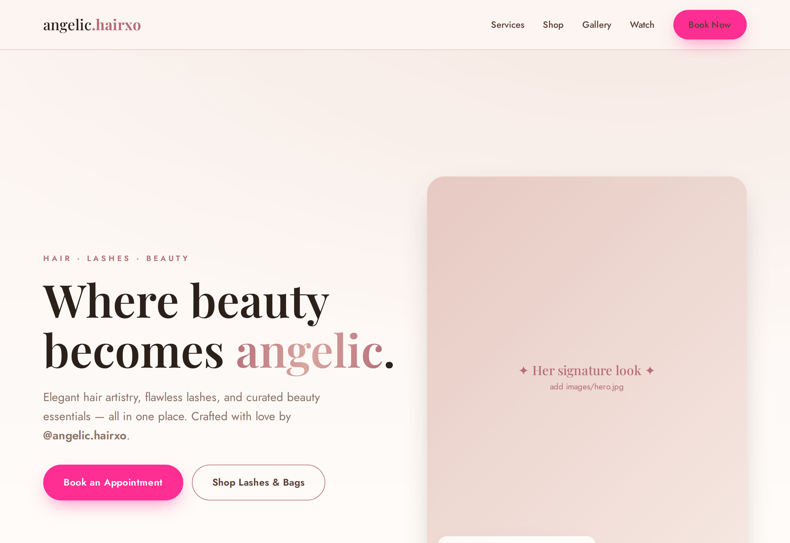 Angelic Hair website