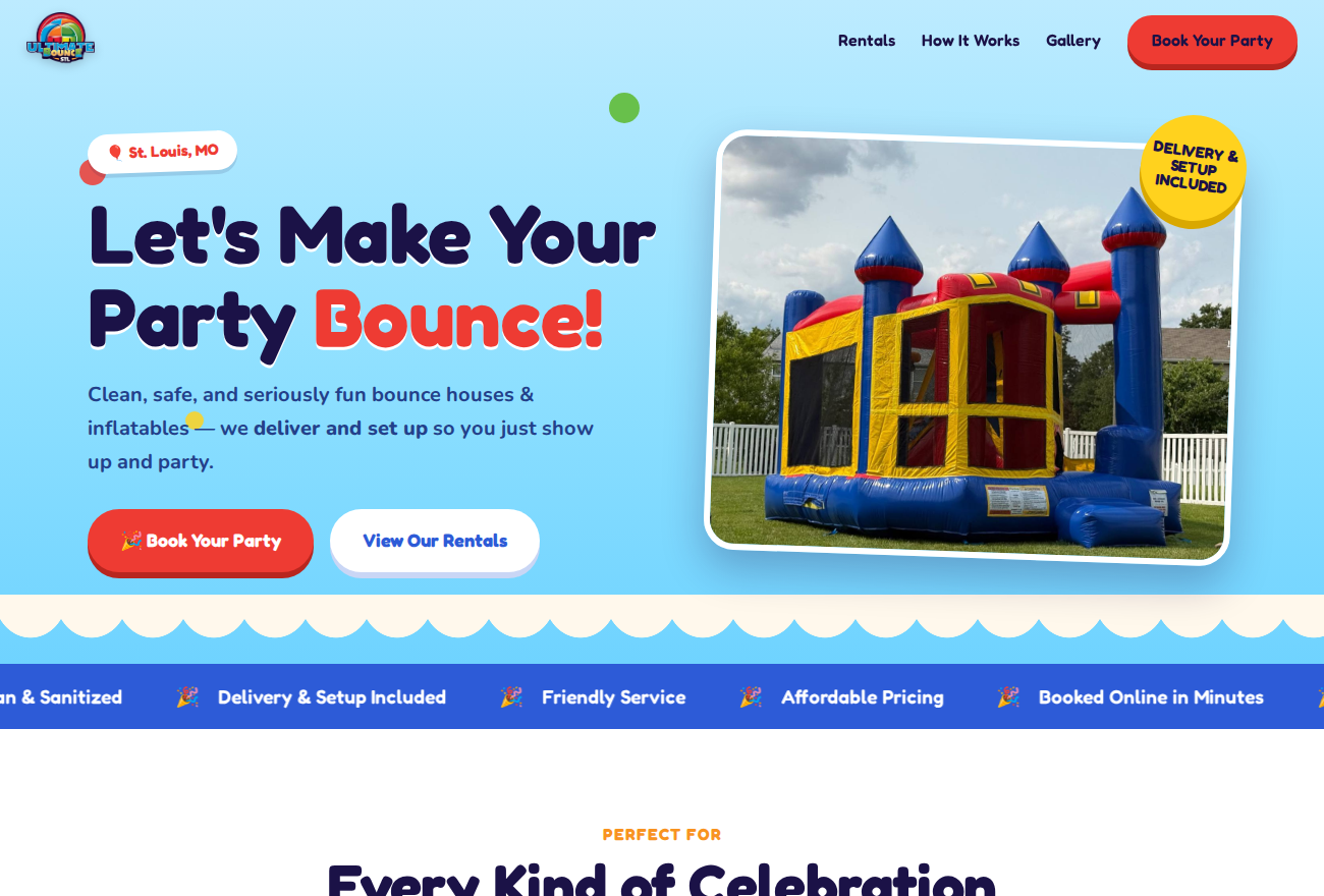 Ultimate Bounce STL bounce house rental site