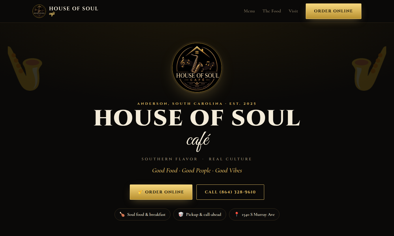 House of Soul Café online ordering site