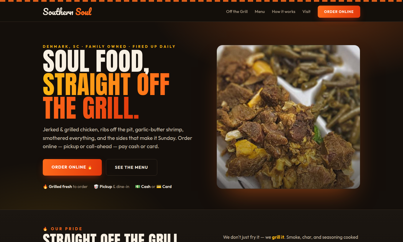 Southern Soul soul food ordering site